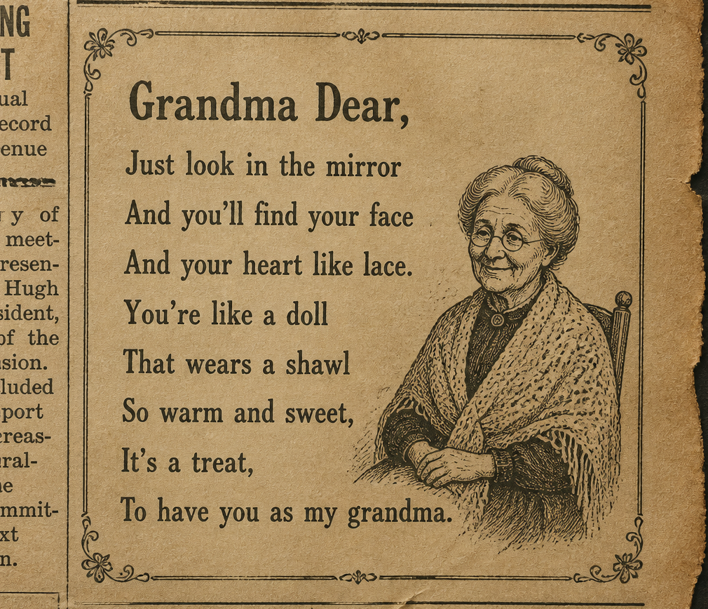 Grandma Dear Poem by Lisa Moudry 1980
